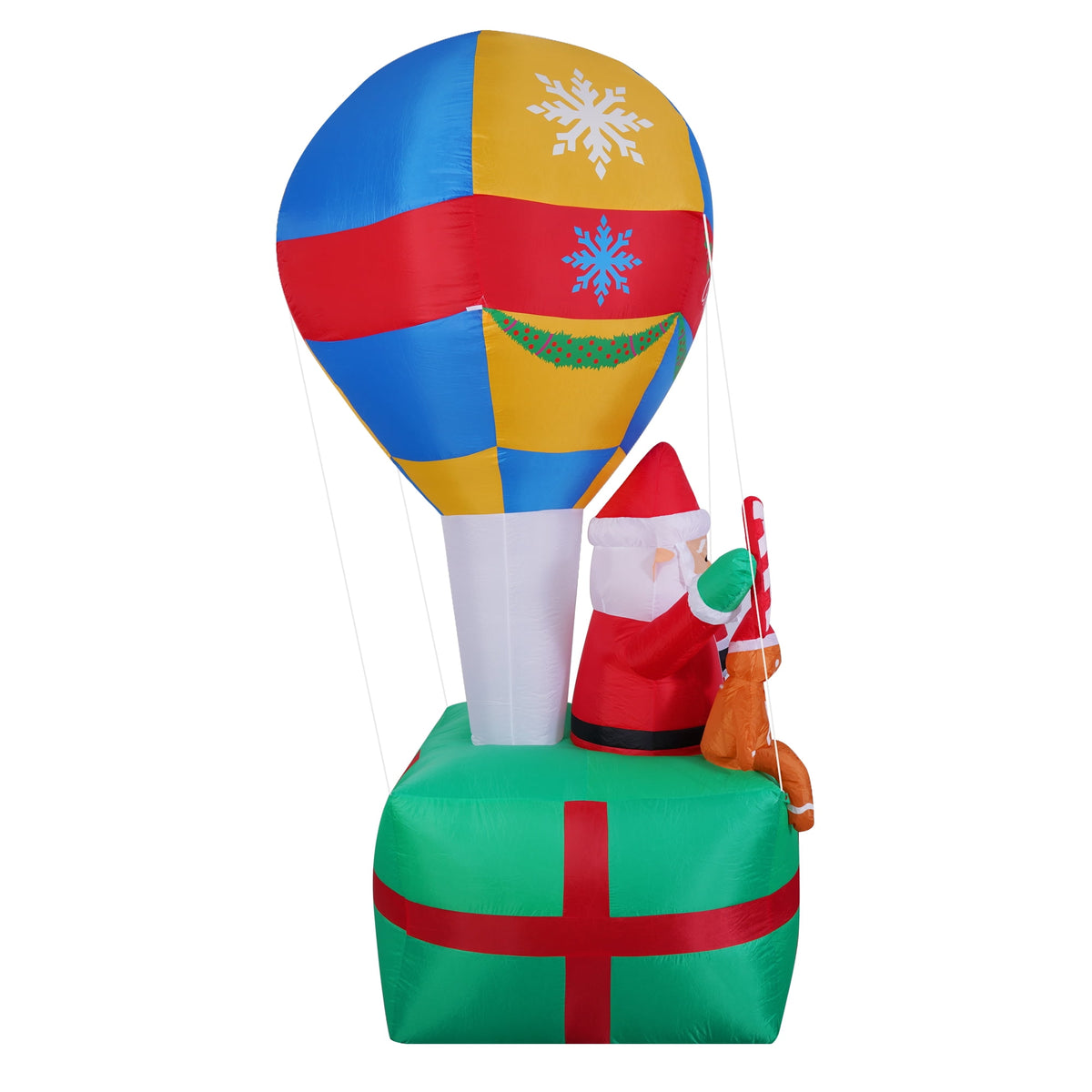 Yexmas 9FT Inflatable Christmas Santa Claus in Hot Air Balloon,Outdoor Holiday Decoration with LED Lights for Yard Lawn Garden