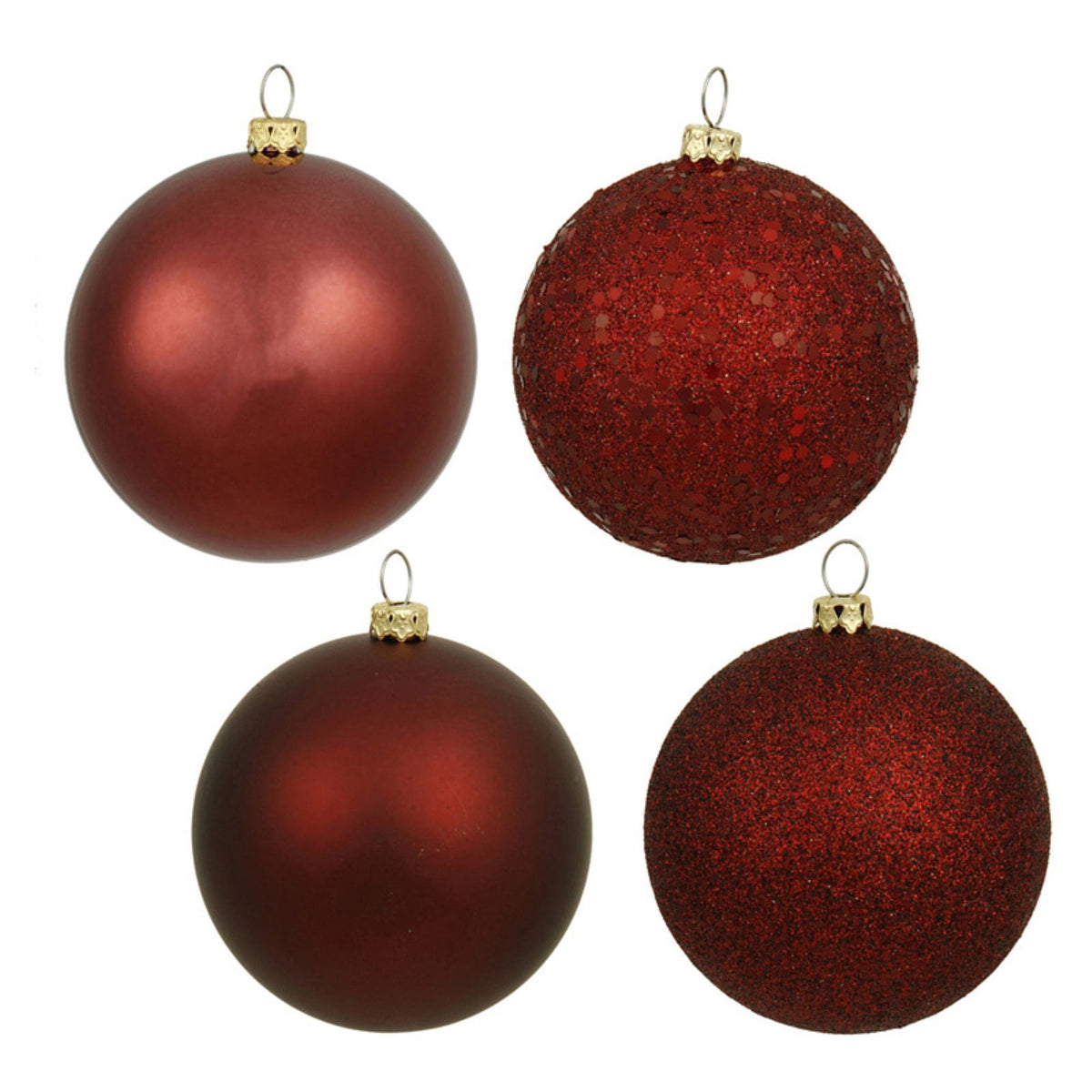 Merriva™ 6" Silver 4-Finish Ball Ornament Assortment, 4 per Box