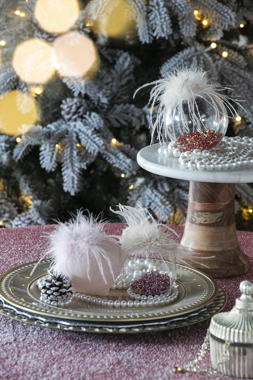Set of 6 Christmas Ball Ornaments, Glass Decorative Hanging Ball Christmas Tree Ornaments for Holiday Party Decorations, D3.9"