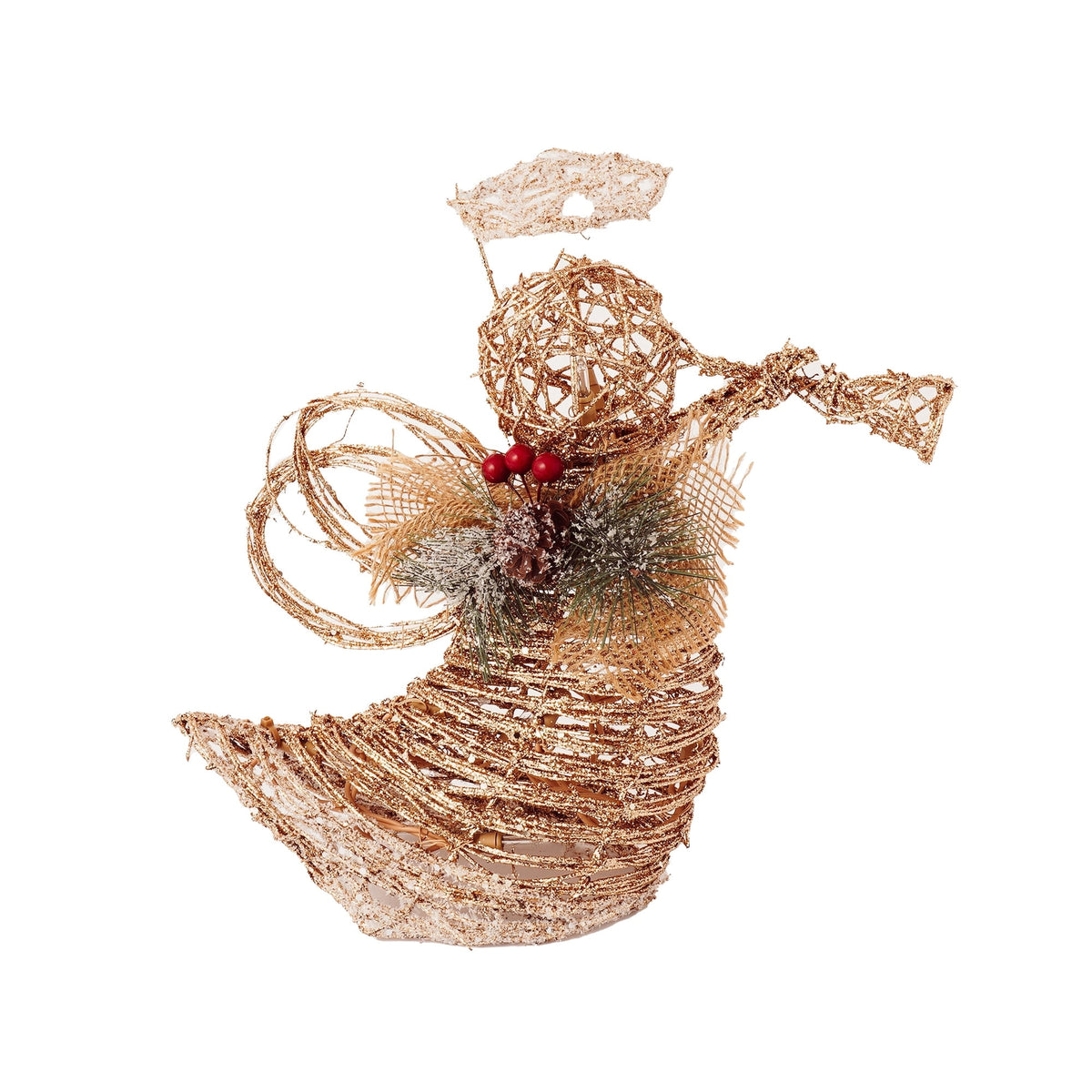 RJ Legend Christmas Decoration, Rattan Lighting - Gold Angel