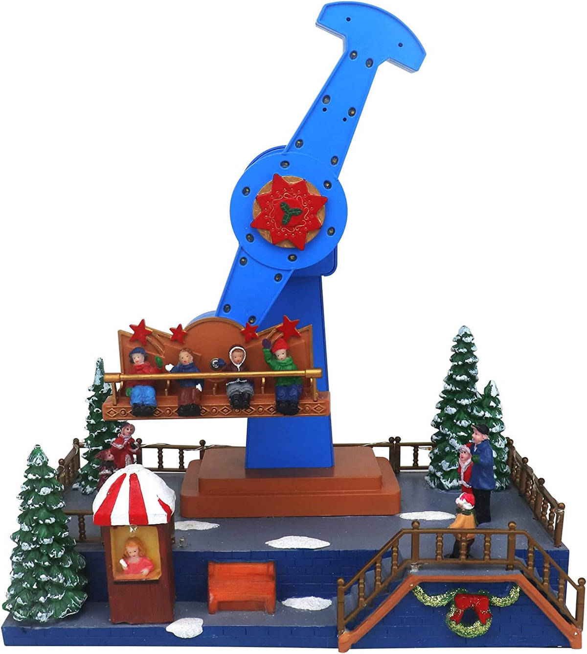 Carnival Pendulum Ride Display Animated Musical Christmas Village Perfect Addition to Your Christmas Indoor Decorations & Holiday Collections