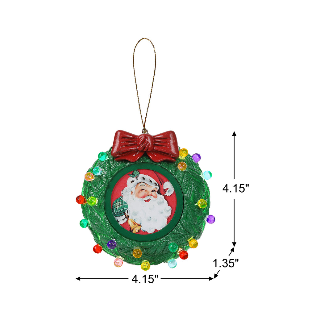  3 in. Green Wreath Picture Frame Recordable Ornament