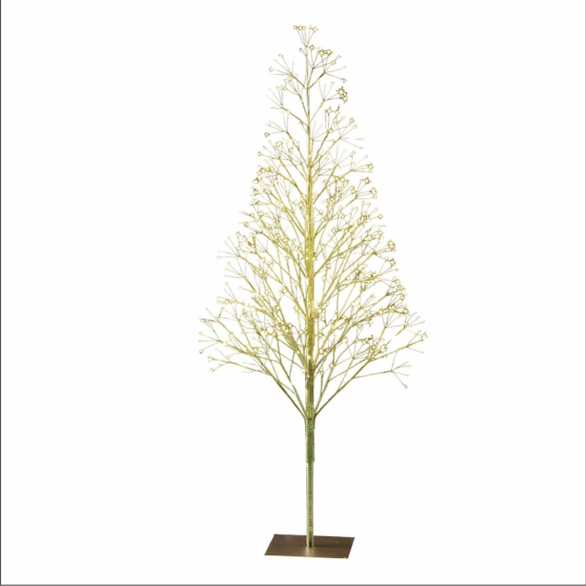 Rewenti Christmas Decorations Pre-Lit Starbursts Gold Artificial Christmas Tree with Warm White Twinkling LED Lights