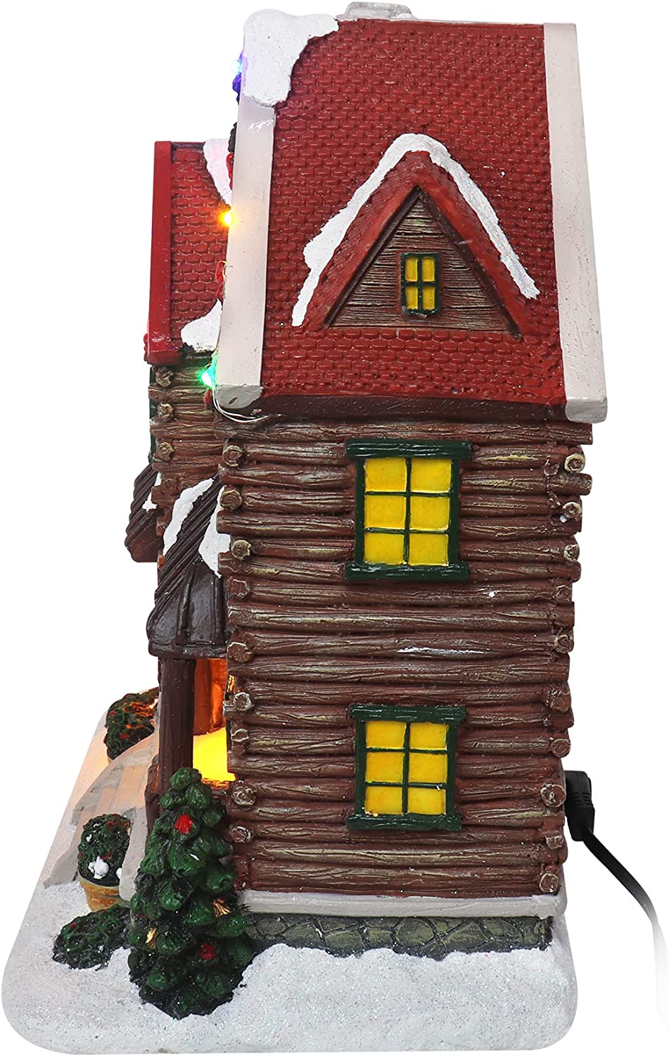 Christmas Village Log Cabin Tabletop Display Pre-lit LED Musical Snow Village Perfect Addition to Your Christmas Indoor Decorations & Holiday Collections