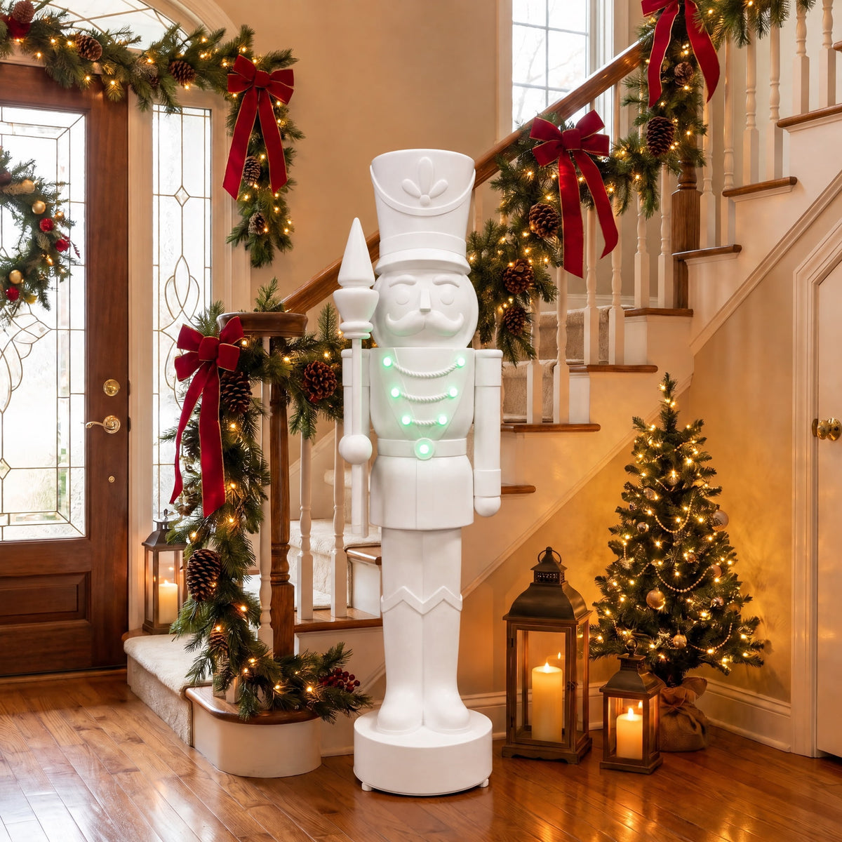 Giant Paint-it-Yourself Light-Up LED Nutcracker Christmas Decoration, White, 5', by 