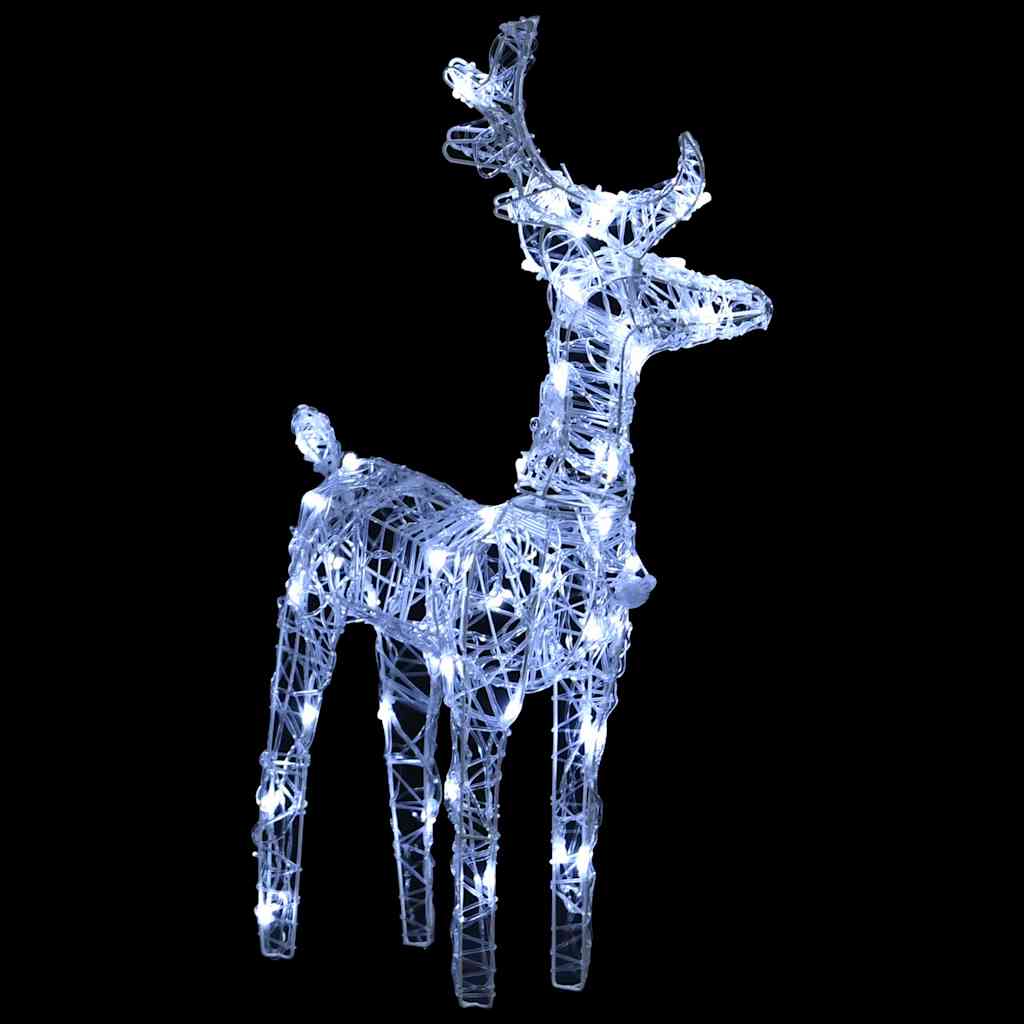 vidaXL Christmas Decoration Lighted Reindeer and Sleigh with LEDs Acrylic