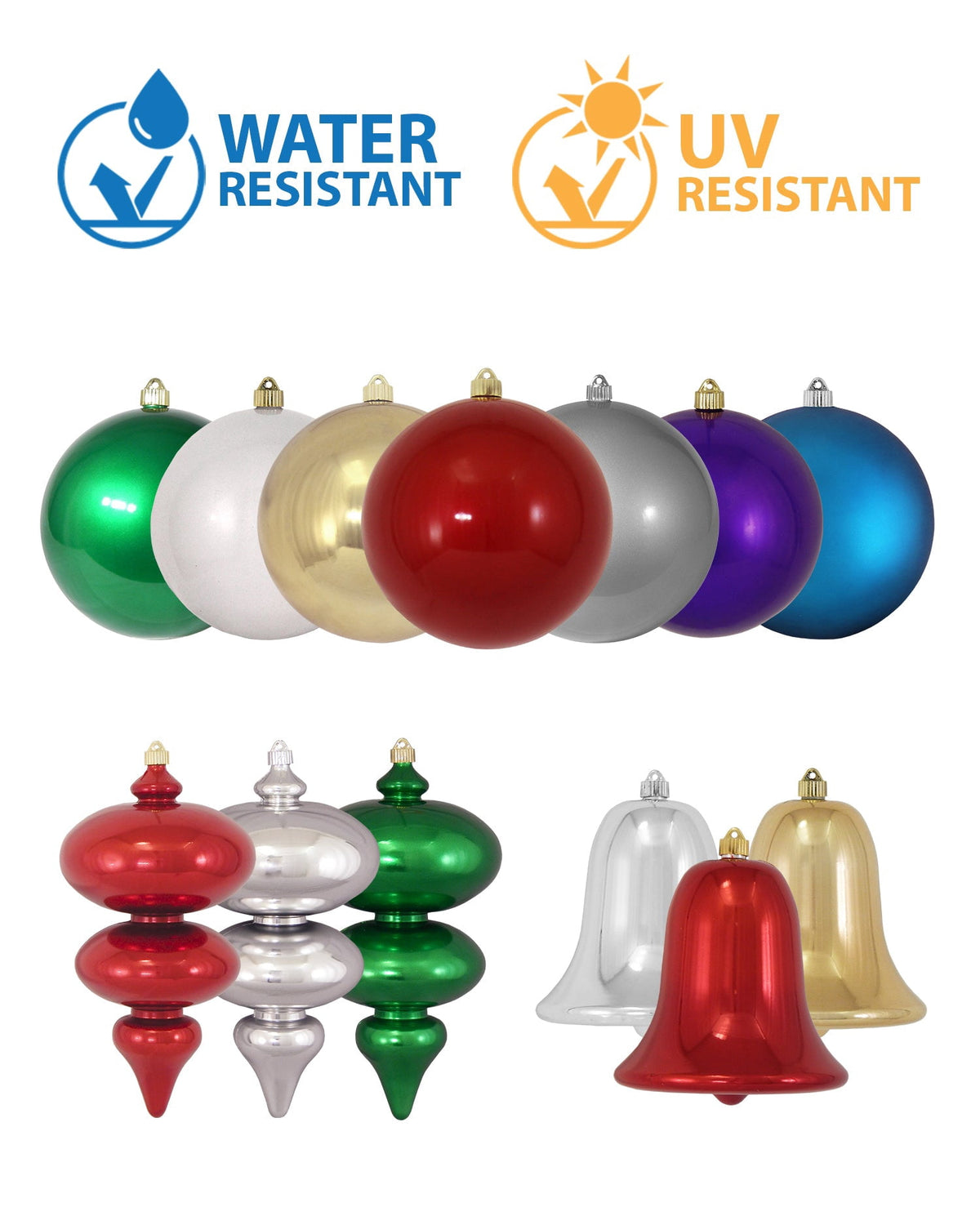 Christmas By Krebs Ornament, Large Commercial Grade Indoor and Outdoor Shatterproof Plastic, UV and Water Resistant Ball Ornament Decorations (Shiny Blarney Green, 10 inch (250mm))