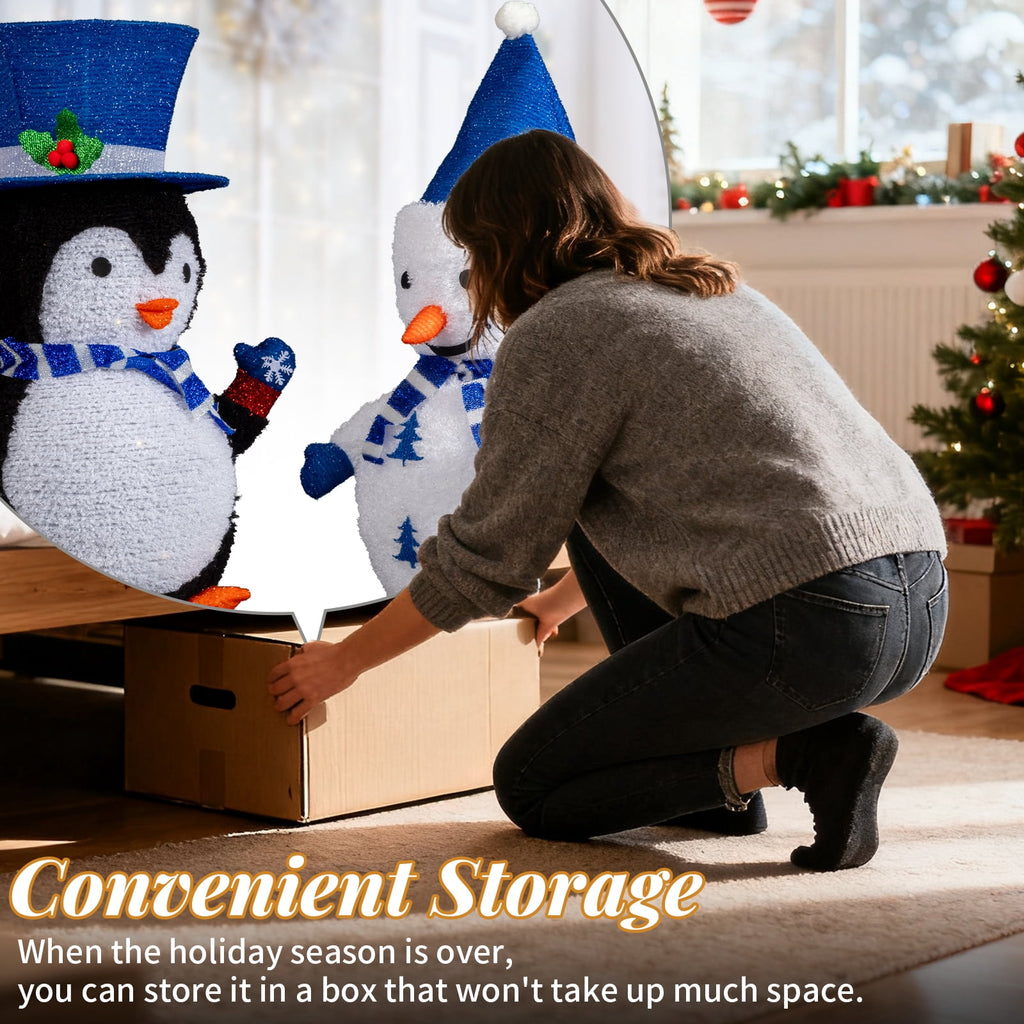 Ktaxon Snowman Christmas Lighted Penguin Outdoor Decoration for Holiday Lawn Garden Party