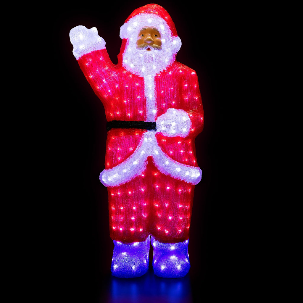 Northlight LED Lighted Waving Santa Claus Acrylic Commercial Grade Outdoor Christmas Decoration - 3'