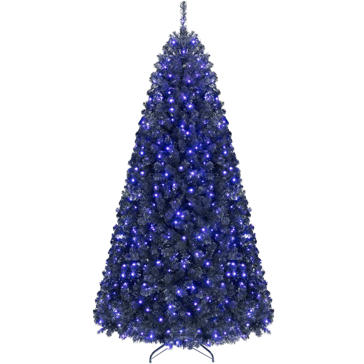 Costway 7 ft Pre-Lit Decoration Tree for Christmas Halloween Hinged Black