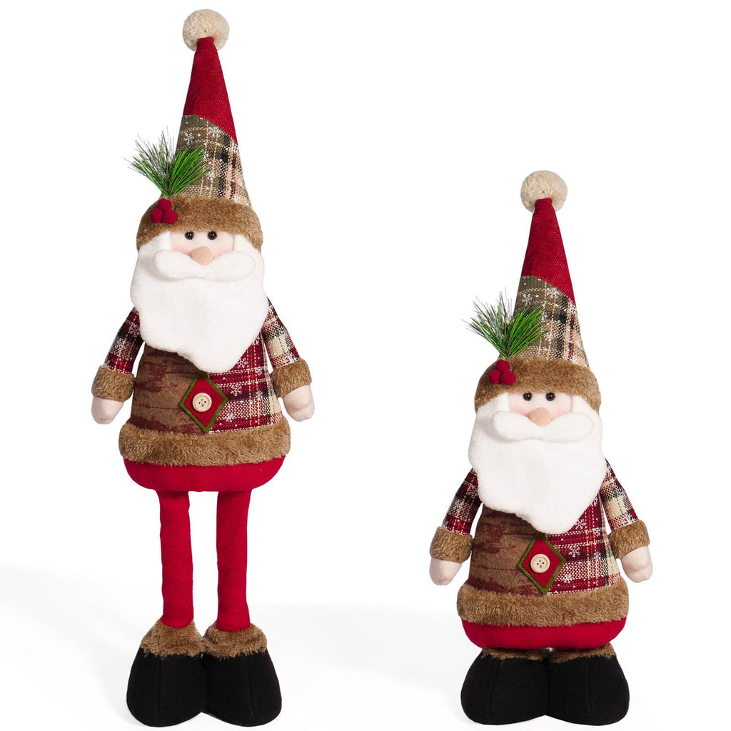 Extendable Santa Claus Doll, Christmas Decoration, Holiday Atmosphere Ornament, Christmas Scene Decor Prop