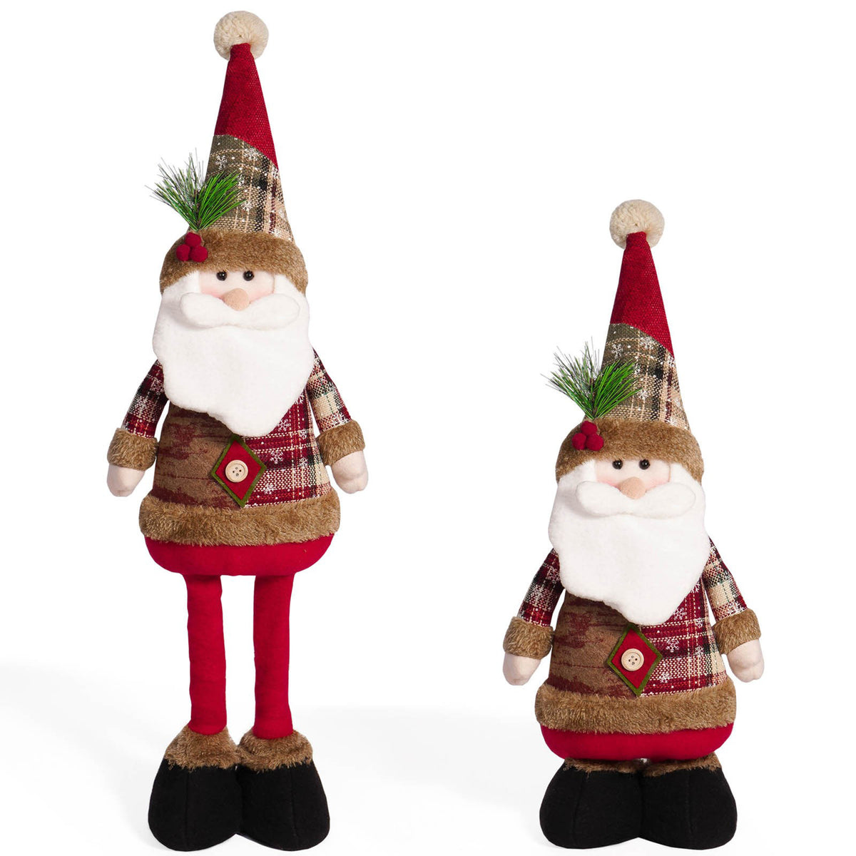 Extendable Santa Claus Doll, Christmas Decoration, Holiday Atmosphere Ornament, Christmas Scene Decor Prop
