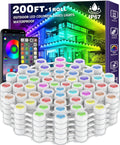 200FT Permanent Outdoor RGB Lights, IP67 Waterproof Eaves Lights with Smart App & Remote Control, DIY Scene Modes & Music Sync, Color Changing String Lights for Garden, Patio, Deck, Christmas Holiday