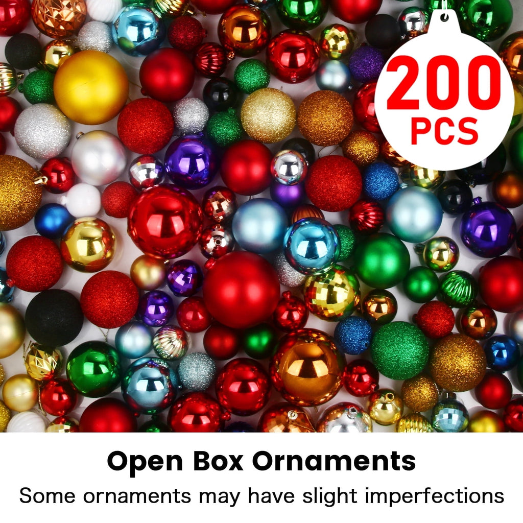200Pcs Christmas Balls Ornaments for Christmas Tree Shatterproof Xmas Decors Hanging Ball Decorations