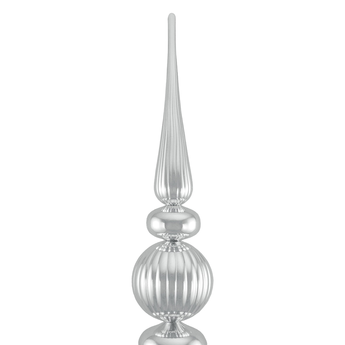 Northlight Shiny Ball Finial Tower Commercial Christmas Decoration - 4.5' - Silver