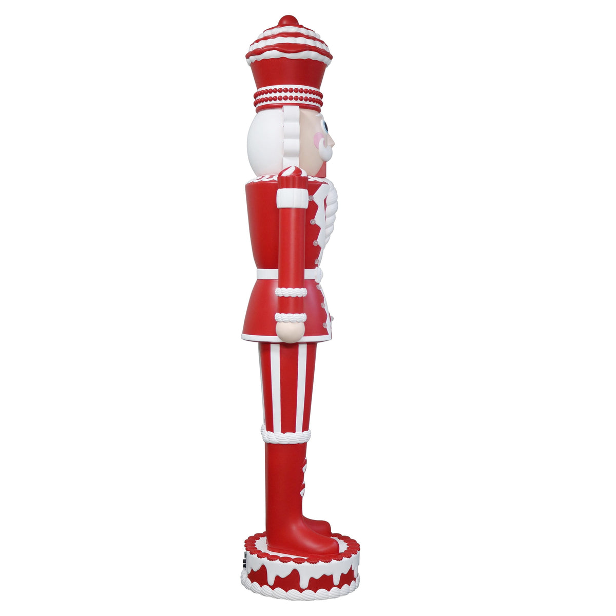 Lighted Blow Mold Candy Nutcracker Indoor/Outdoor Christmas Decoration, Red and White, 72", by 