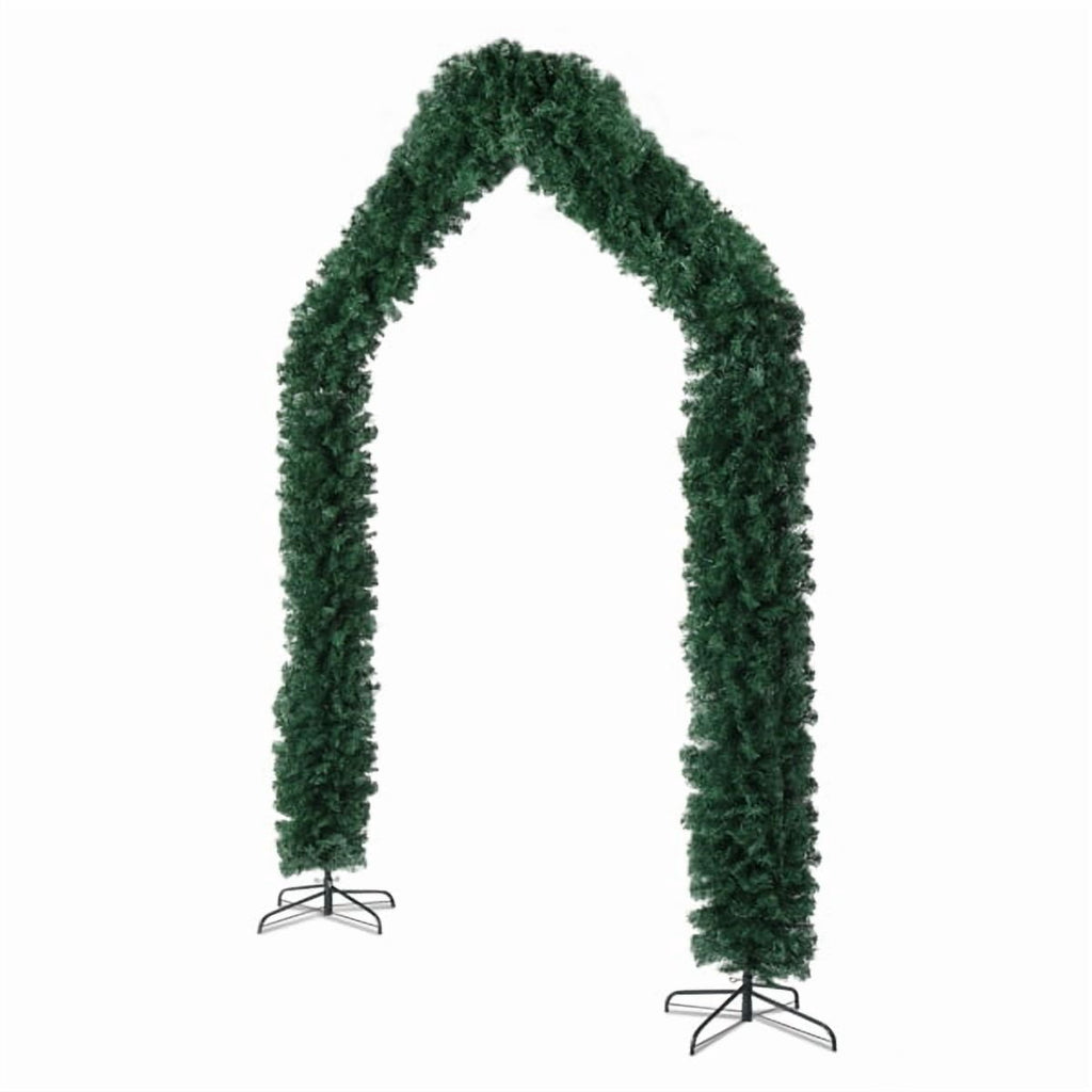PVC Christmas Arch Decoration, 1650 Branches, Steel Brackets for Stability, Realistic Green Design, Reusable for Christmas/Wedding/Party