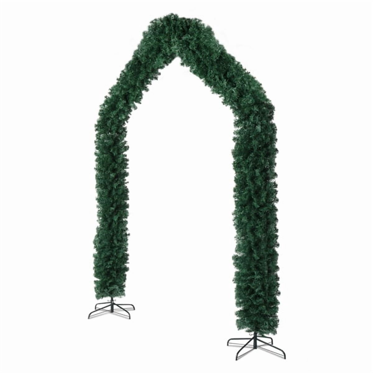 PVC Christmas Arch Decoration, 1650 Branches, Steel Brackets for Stability, Realistic Green Design, Reusable for Christmas/Wedding/Party