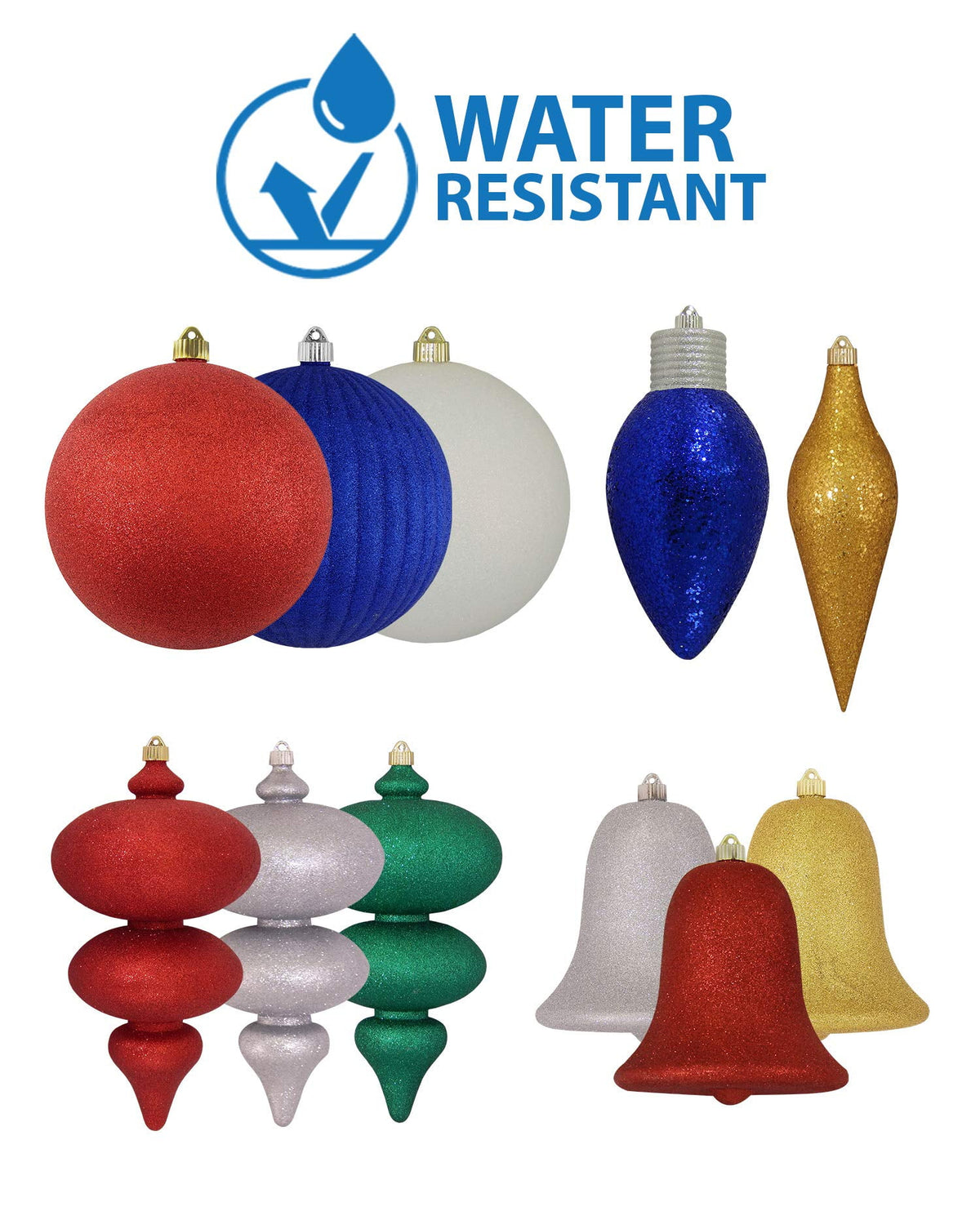 Christmas By Krebs 8" (200mm) Candy Red Ornament, Commercial Shatterproof UV Resistant Plastic Christmas Ball Decoration (Candy Blue, 12 inch (300mm))