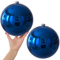 2Pcs 8.0" Extra Large Christmas Ornaments - Christmas Tree Decoration Balls for Birthday Holiday Wedding Decorations - Blue