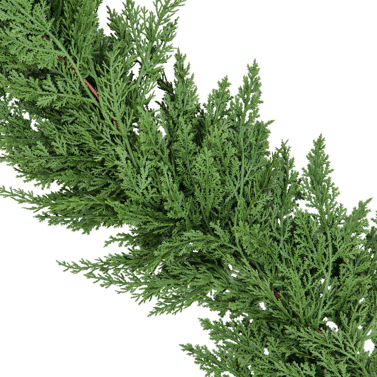  Natural Feel Cedar Unlit Artificial Christmas Garland, Green, 9'