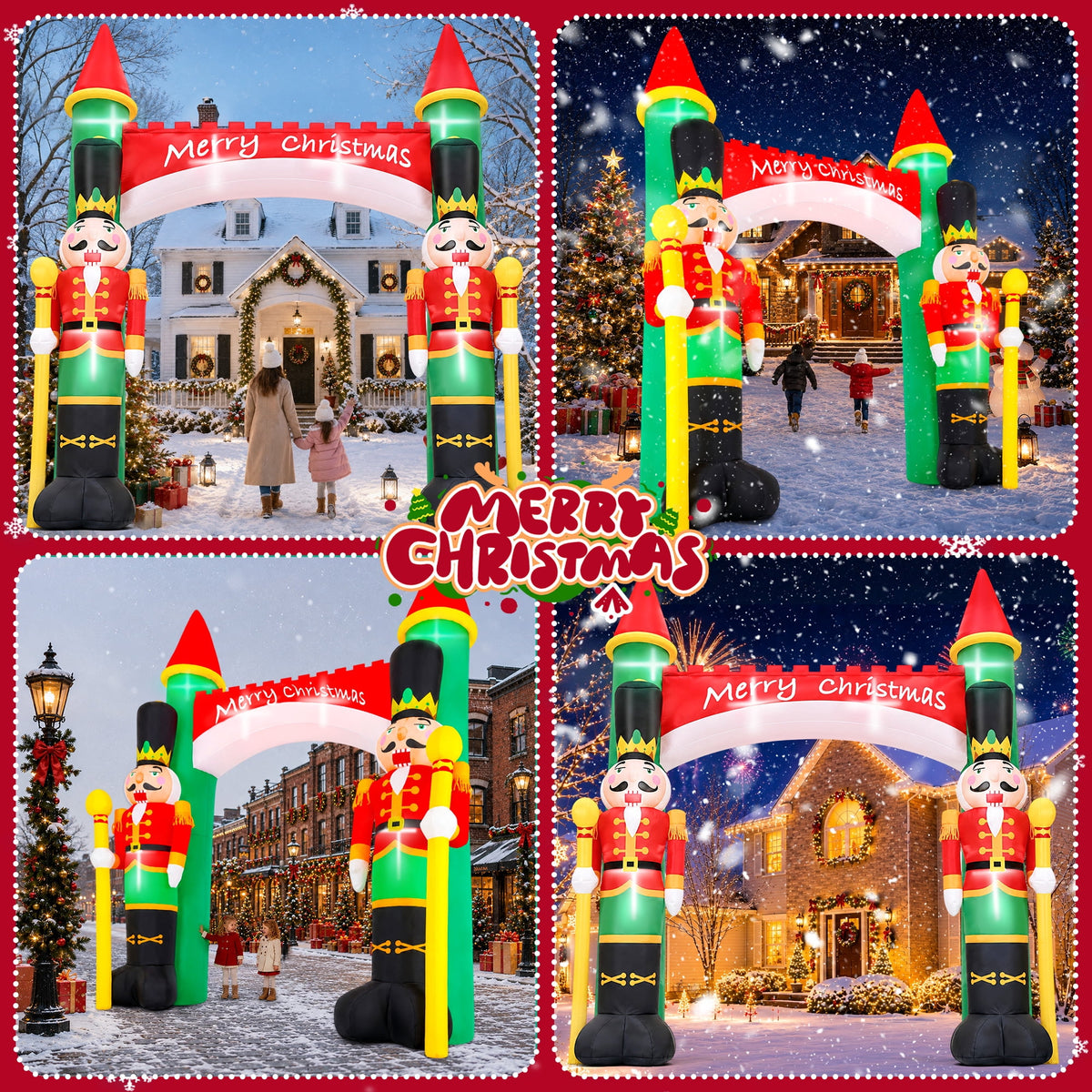 Yexmas 10FT Christmas Inflatable Archway, Blow Up Nutcracker Soldier Arch Decoration with Built-in LED, Xmas Outdoor Decor for Lawn Yard Garden Party Home Indoor Holiday