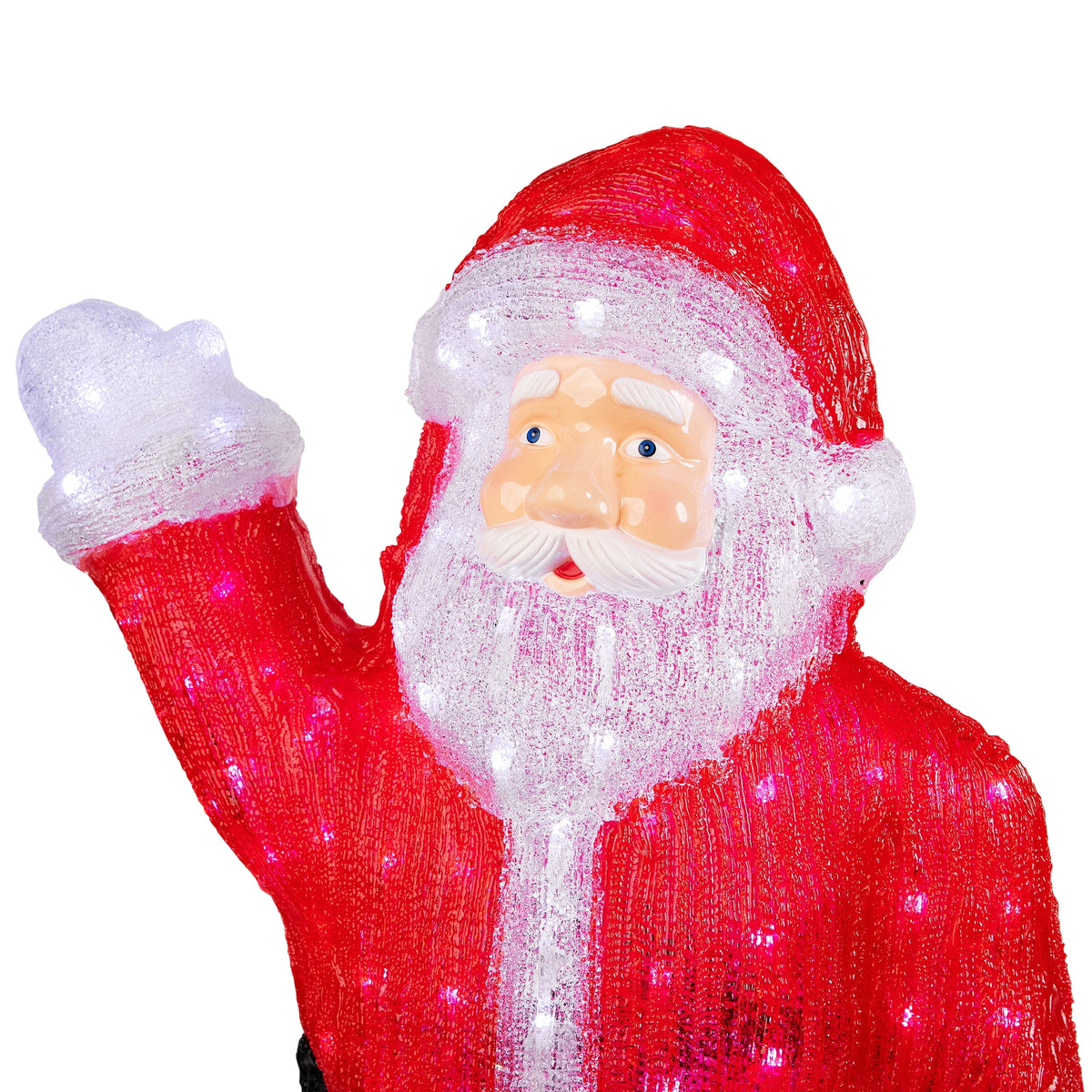 Northlight LED Lighted Waving Santa Claus Acrylic Commercial Grade Outdoor Christmas Decoration - 3'