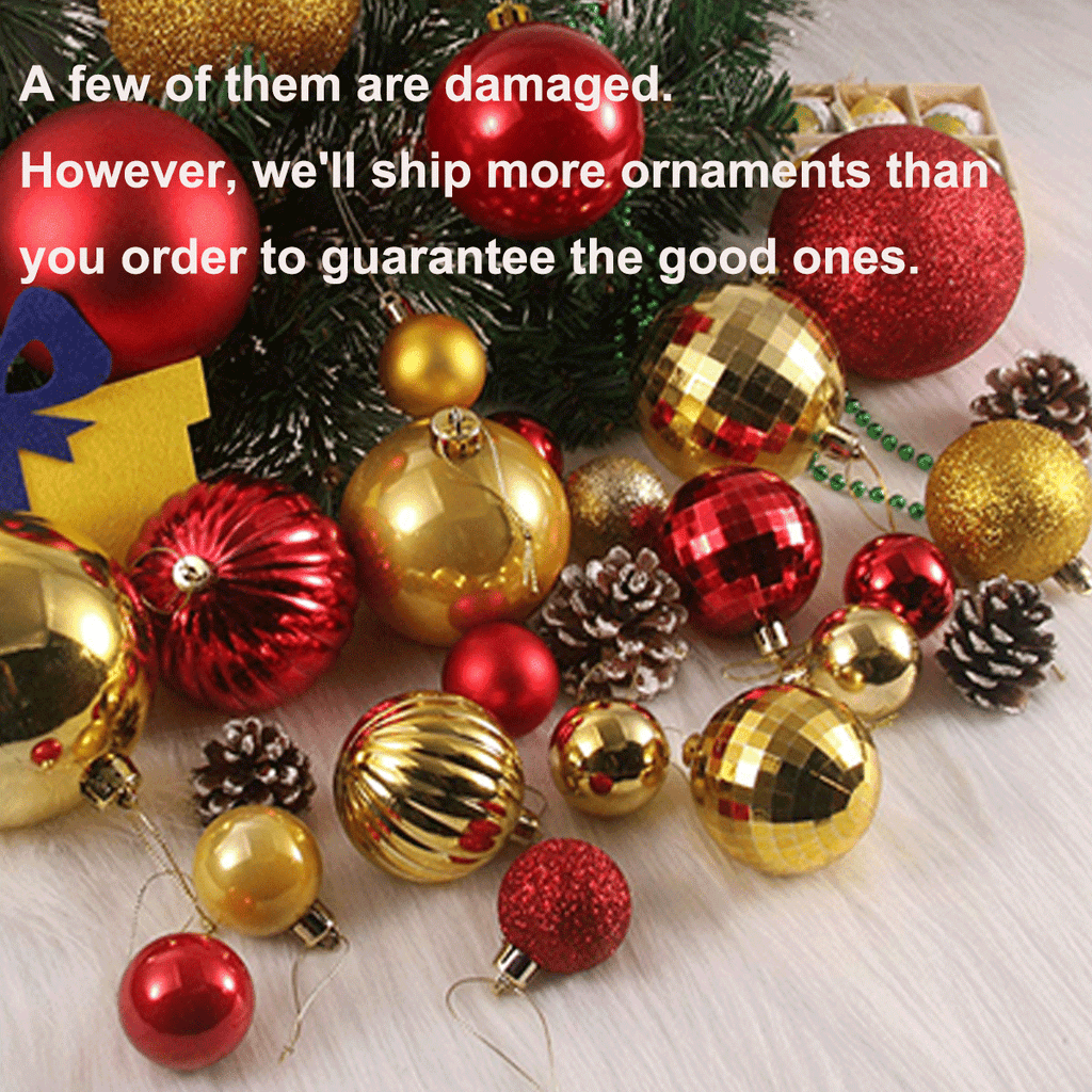 200Pcs Christmas Balls Ornaments for Christmas Tree Shatterproof Xmas Decors Hanging Ball Decorations