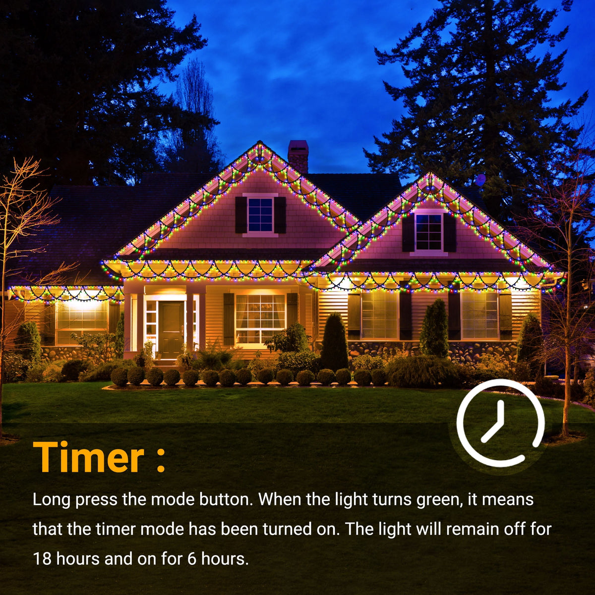 VOLIVO 80FT 720 LED Multicolor Icicle String Lights, Waterproof Outdoor Hanging Lights for Patio, Garden, Balcony, Pergola, Backyard, Party and Home Decorations