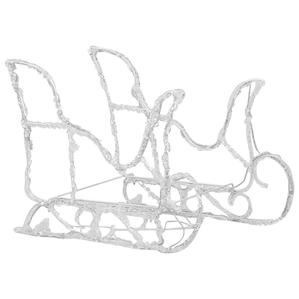 vidaXL Christmas Decoration Lighted Reindeer and Sleigh with LEDs Acrylic
