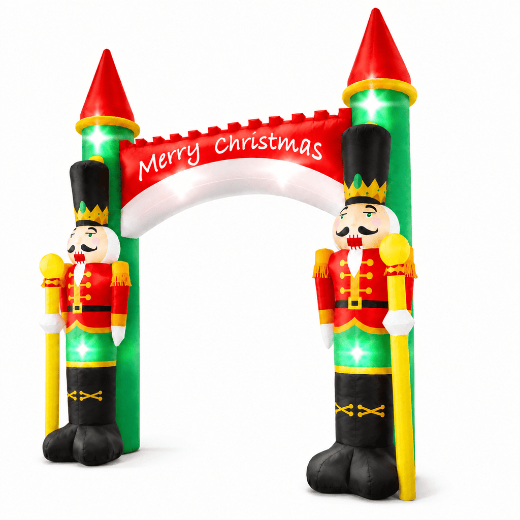 Yexmas 10FT Christmas Inflatable Archway, Blow Up Nutcracker Soldier Arch Decoration with Built-in LED, Xmas Outdoor Decor for Lawn Yard Garden Party Home Indoor Holiday