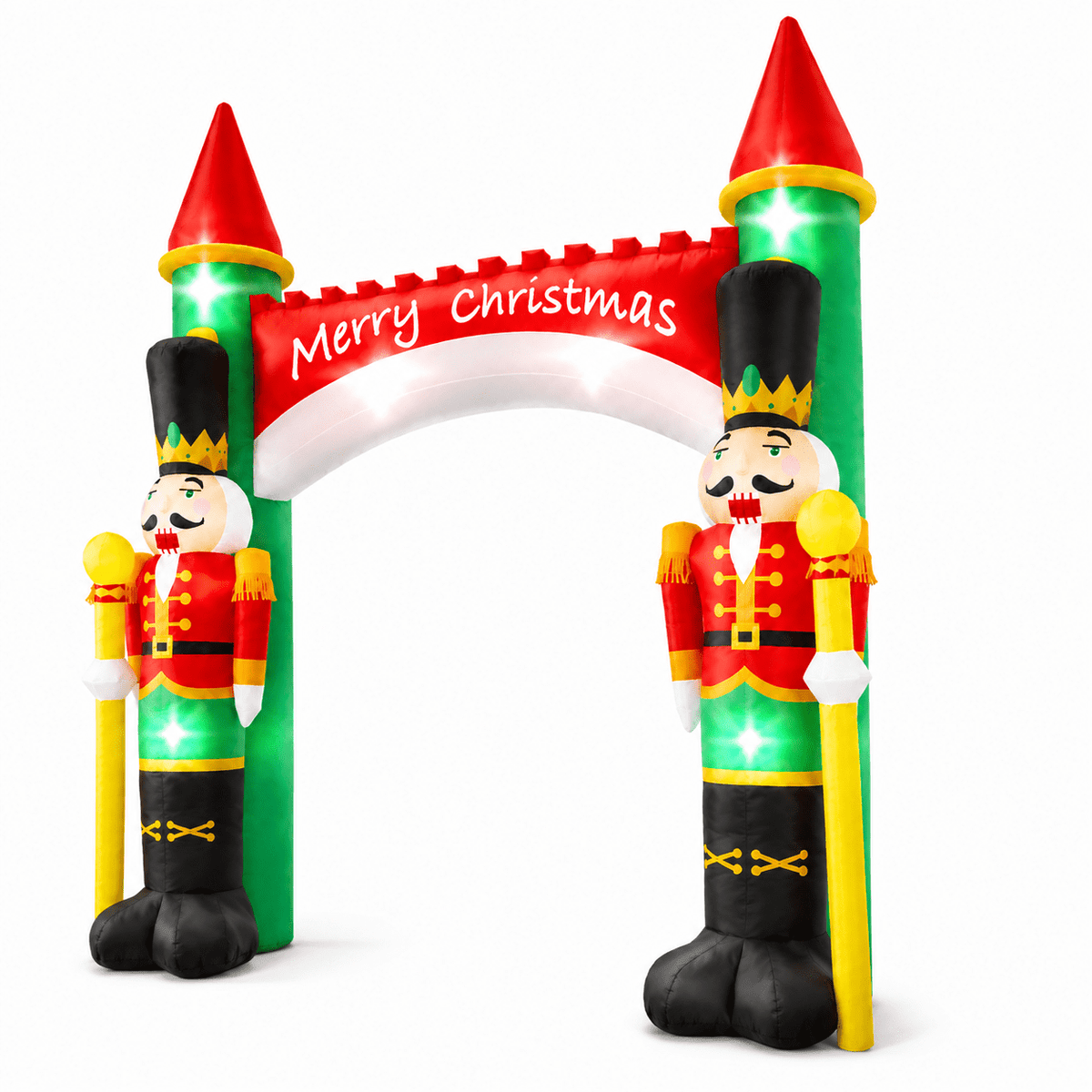 Yexmas 10FT Christmas Inflatable Archway, Blow Up Nutcracker Soldier Arch Decoration with Built-in LED, Xmas Outdoor Decor for Lawn Yard Garden Party Home Indoor Holiday