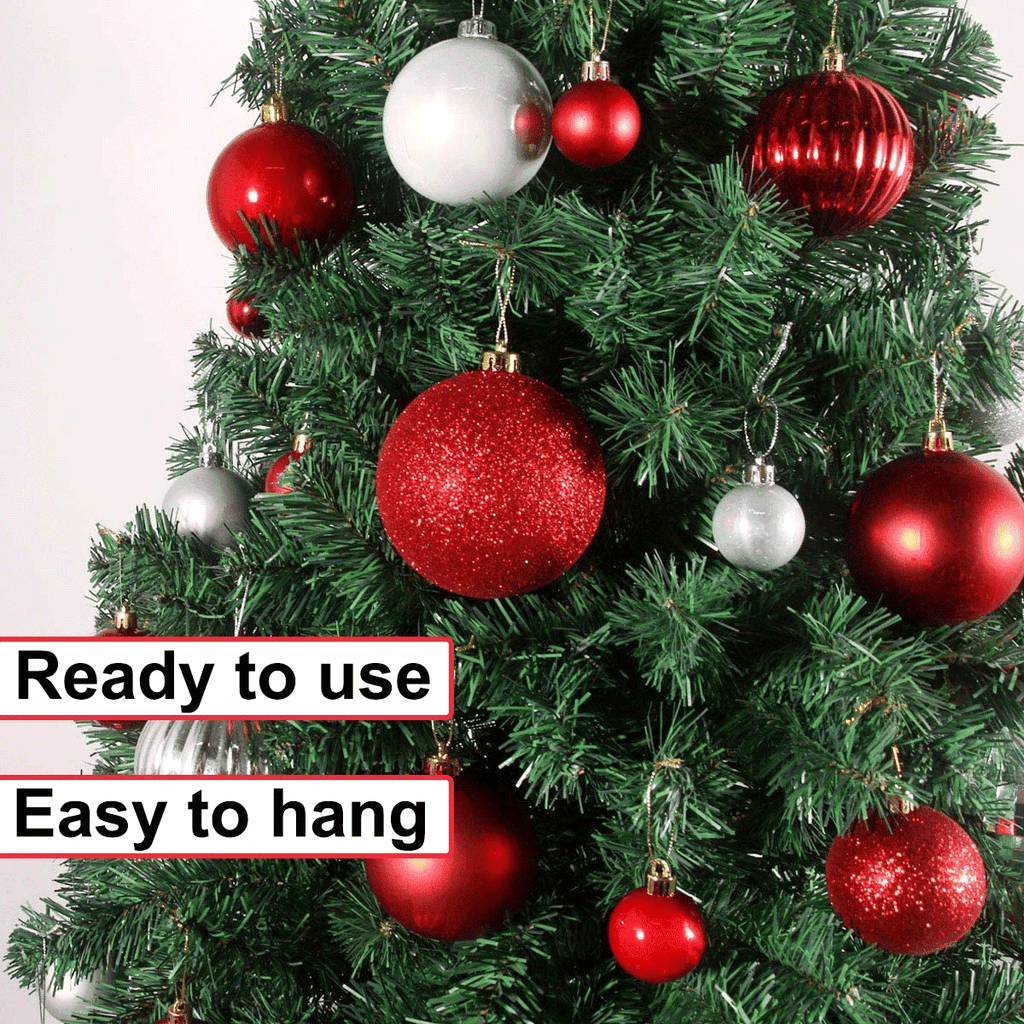 200Pcs Christmas Balls Ornaments for Christmas Tree Shatterproof Xmas Decors Hanging Ball Decorations