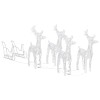 vidaXL Christmas Decoration Lighted Reindeer and Sleigh with LEDs Acrylic