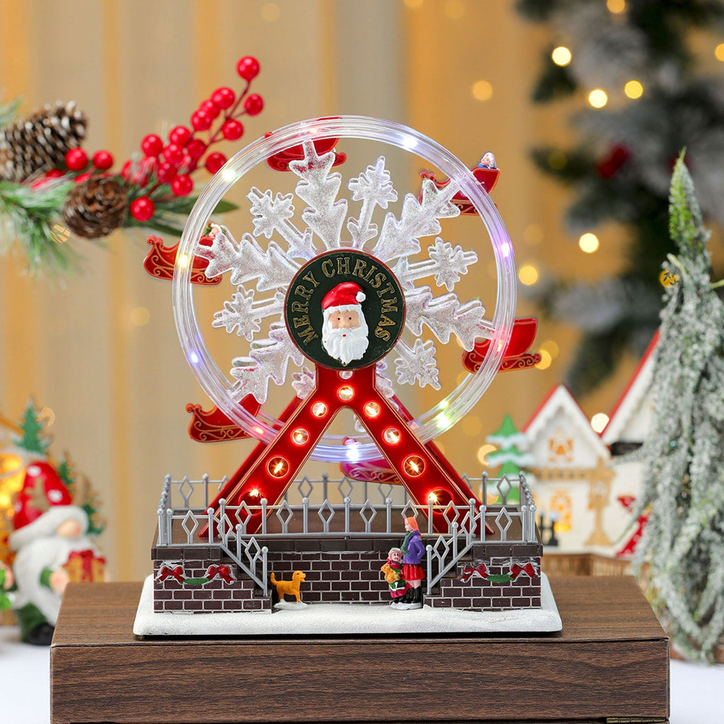 Fair Grand Ferris Wheel Musical Christmas Decoration, with LED Lights, Christmas Gifts Glowing Music Ferris Wheel, 15 Inch