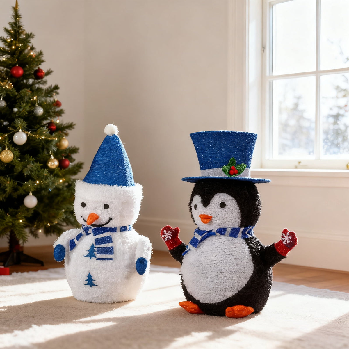 Ktaxon Snowman Christmas Lighted Penguin Outdoor Decoration for Holiday Lawn Garden Party
