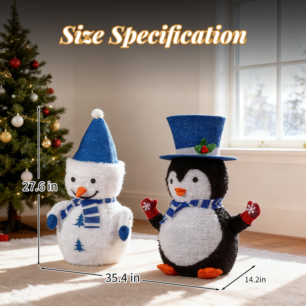 Ktaxon Snowman Christmas Lighted Penguin Outdoor Decoration for Holiday Lawn Garden Party
