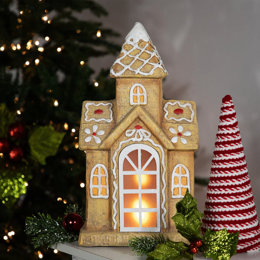Northlight LED Lighted Gingerbread House with Icing Accents Christmas Decoration - 16"