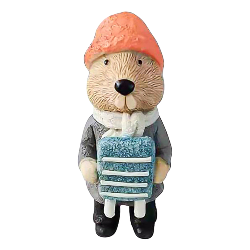 5-Piece Resin Otter Band Figurines Animal Musician Christmas Decorations for Tabletop Shelf Mantel Home Decor