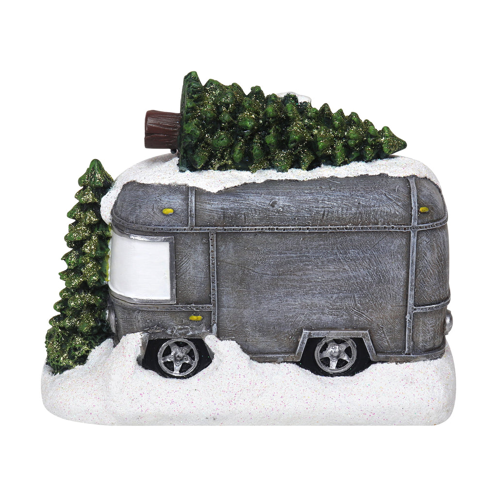 Christmas Village Tabletop RV Camper Pre-lit Winter Snow Village Perfect Addition to Your Christmas Indoor Home Decorations Great Centerpiece for Your Collection