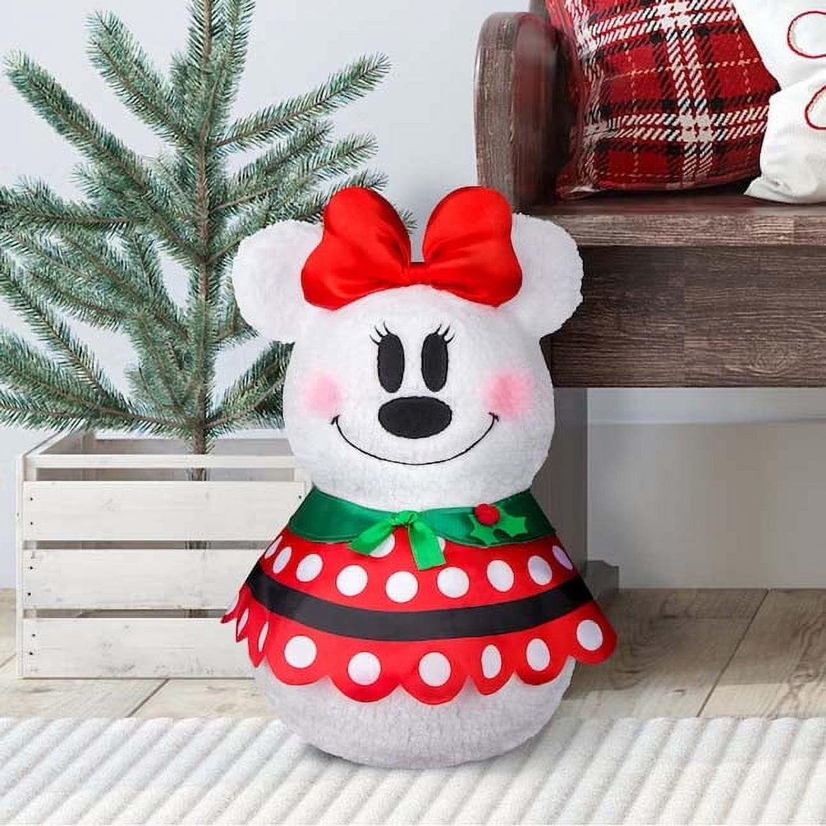 Minnie Mouse Christmas Holiday Plush Decoration Decor - Door Porch Greeter