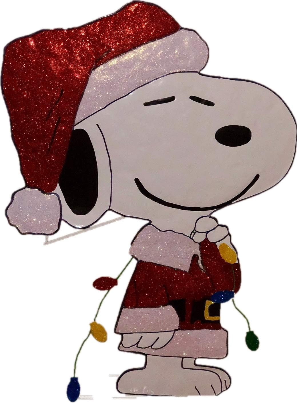 ProductWorks 32" Snoopy in Santa Suit Hammered Metal Christmas Decoration