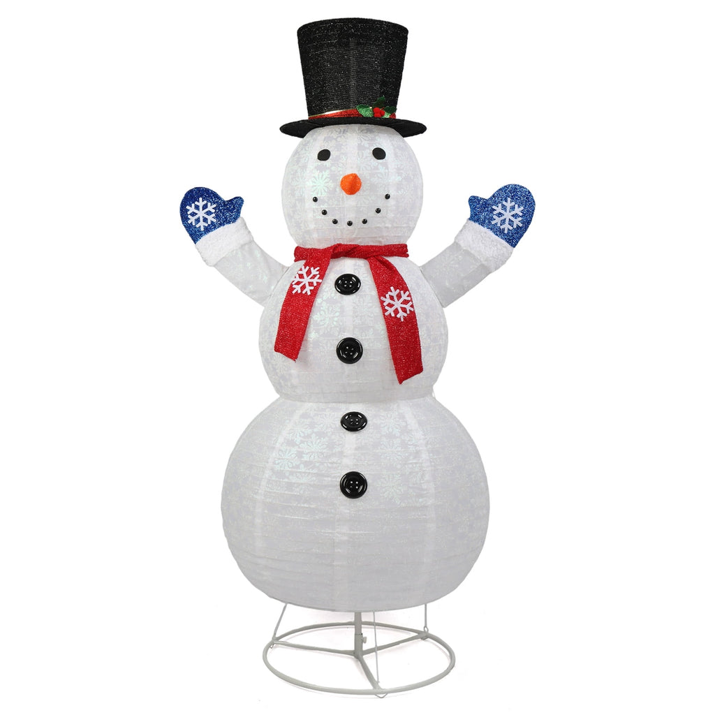 UBesGoo 6ft Lighted Pop-Up Snowman, Christmas Outdoor Decor Holiday Decoration w/ 120 LED Lights,Hat,Scarf