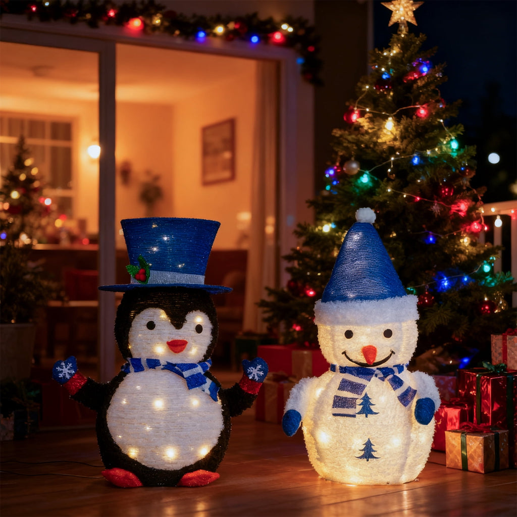 Ktaxon Snowman Christmas Lighted Penguin Outdoor Decoration for Holiday Lawn Garden Party
