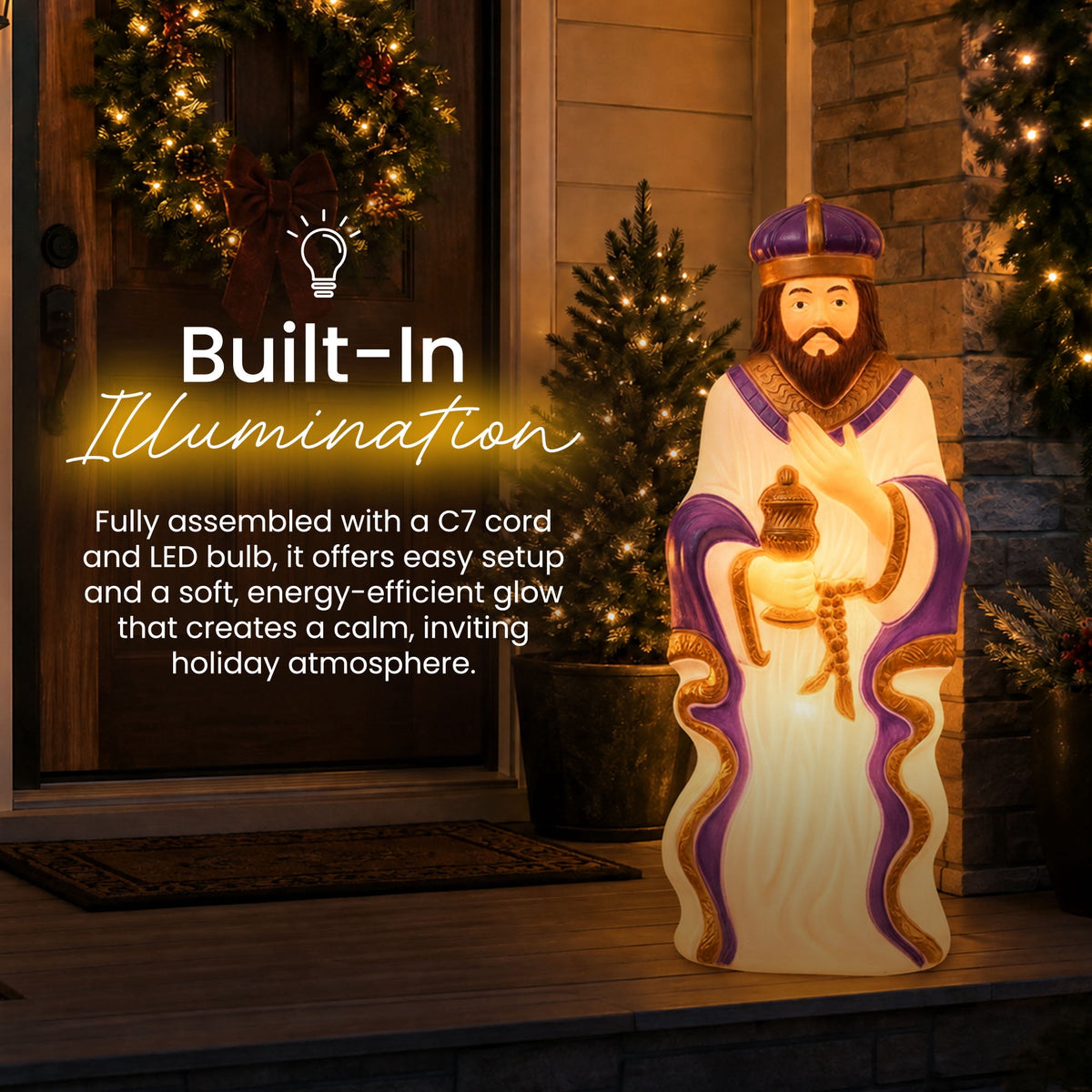 Union Products 74130 39 Inch LED Wiseman #2 Blow Mold Lighted Christmas Decoration