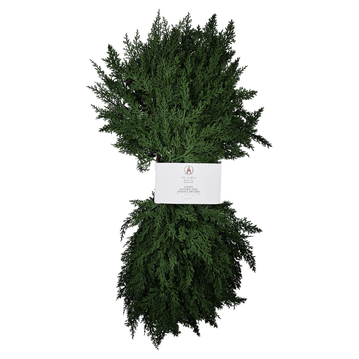  Natural Feel Cedar Unlit Artificial Christmas Garland, Green, 9'