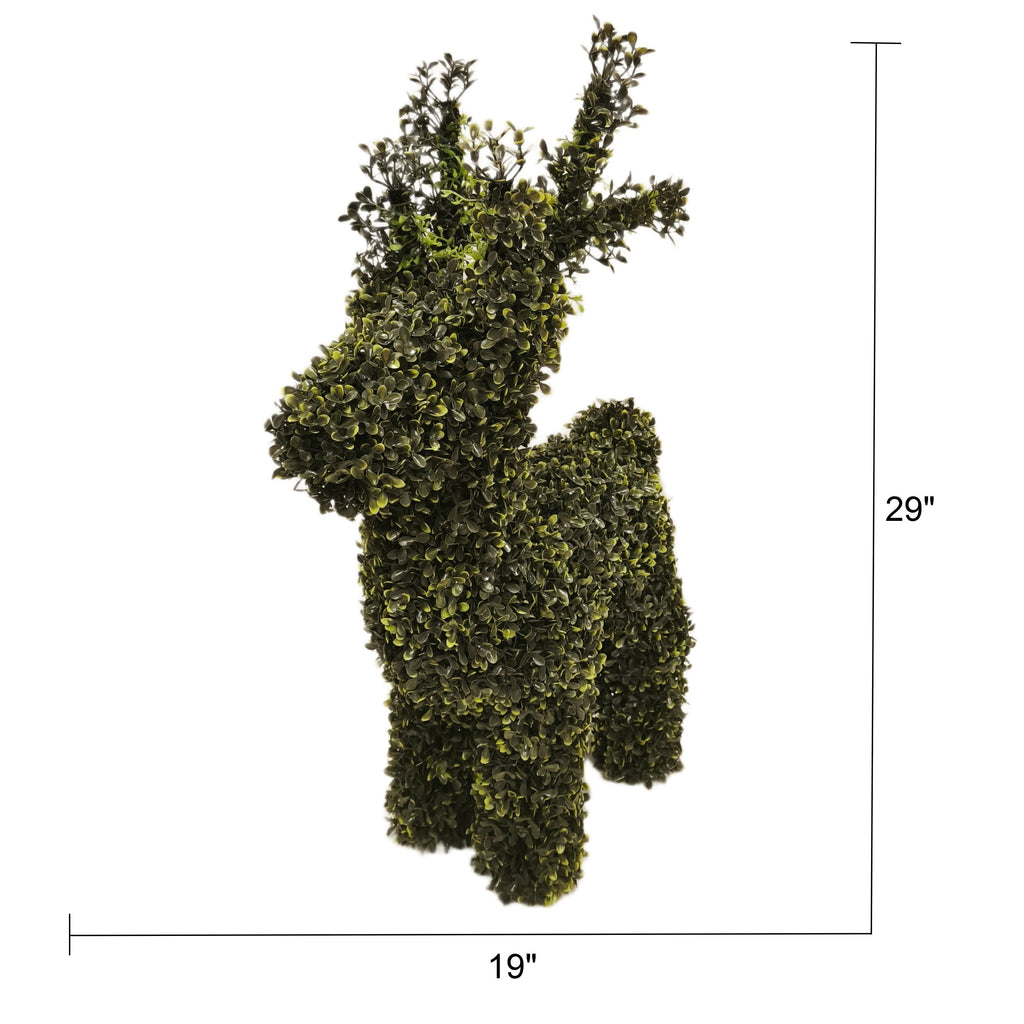  Boxwood Deer Topiary Christmas Decoration, Green, 29"