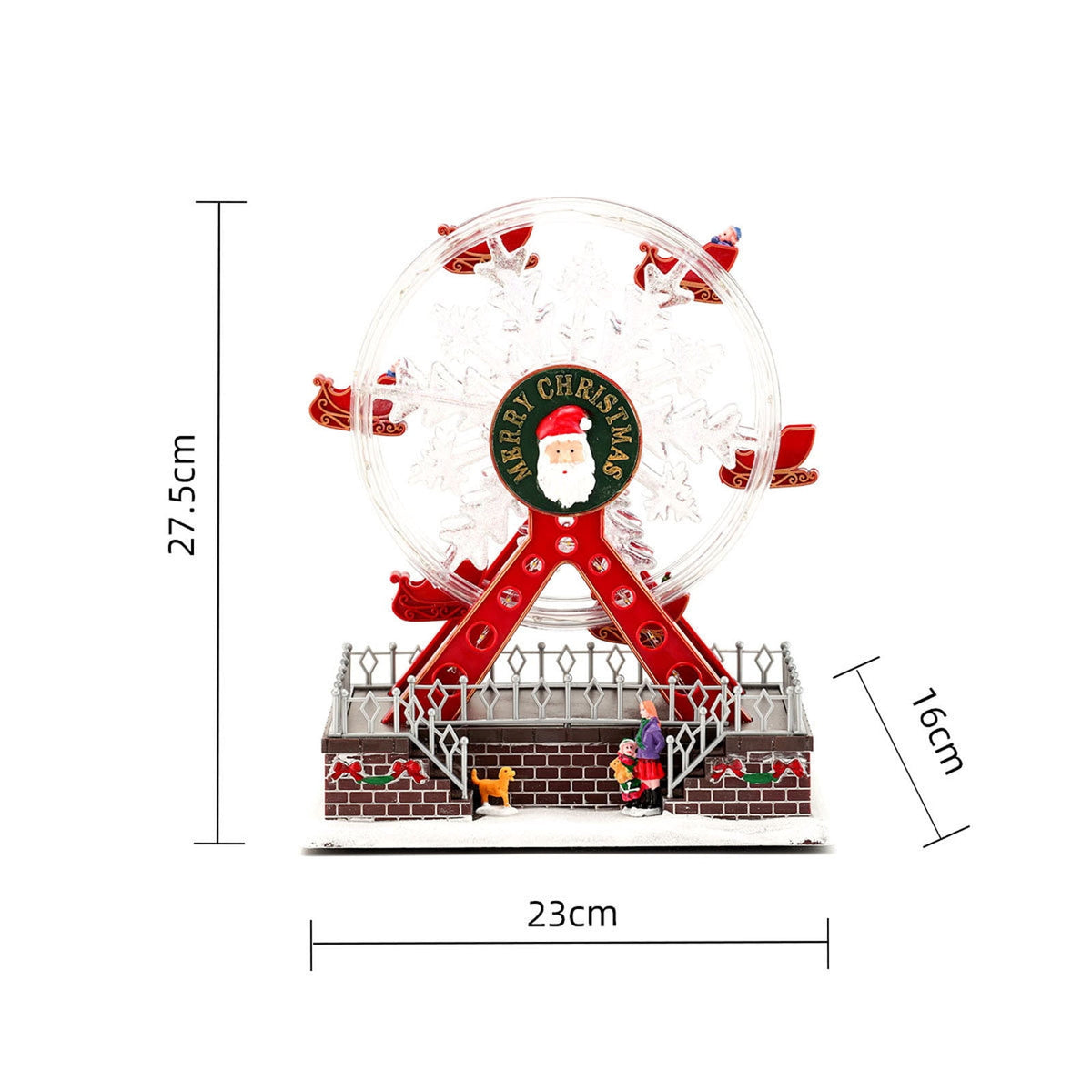 Fair Grand Ferris Wheel Musical Christmas Decoration, with LED Lights, Christmas Gifts Glowing Music Ferris Wheel, 15 Inch