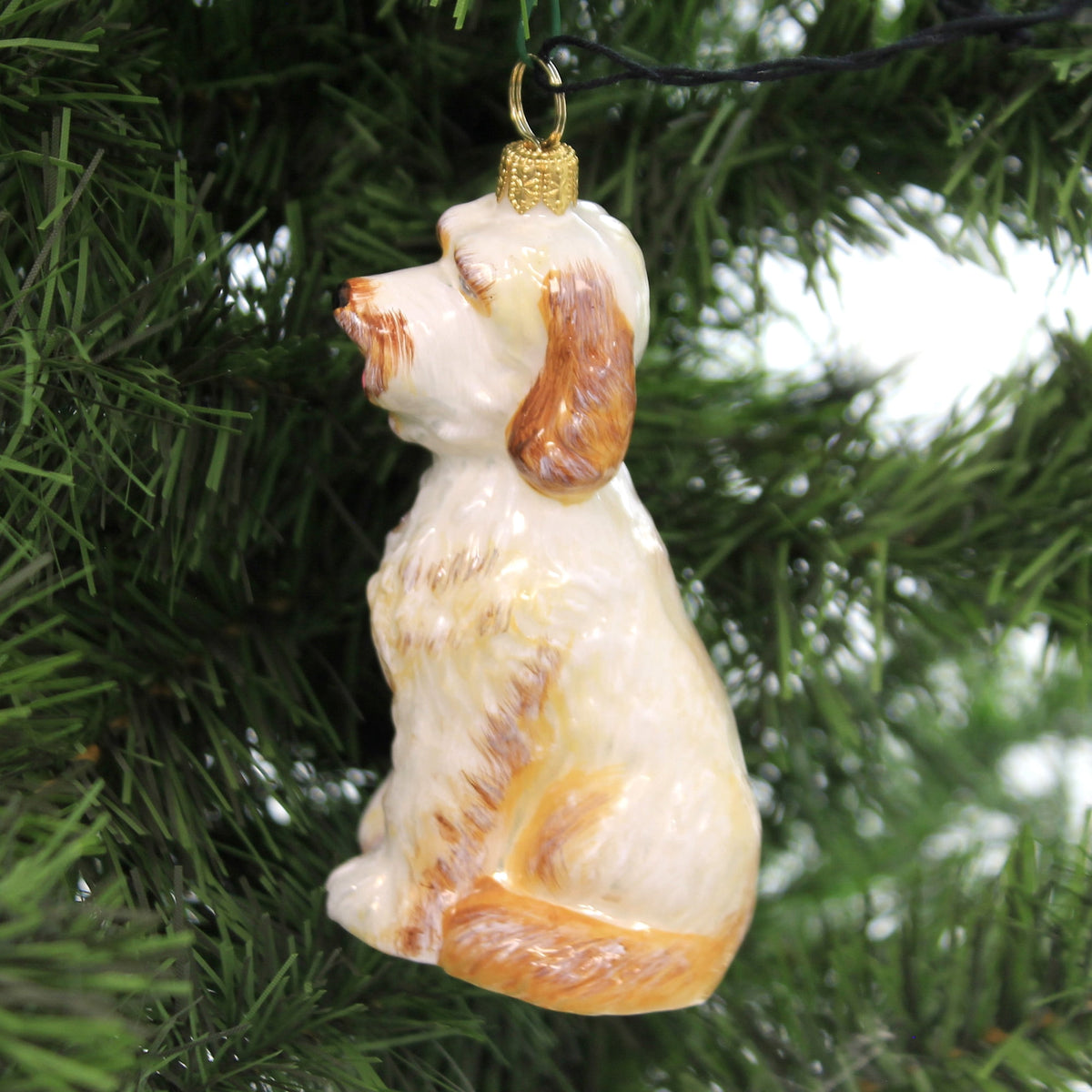 Goldendoodle Polish Blown Glass Christmas Ornament Dog Decoration Made in Poland