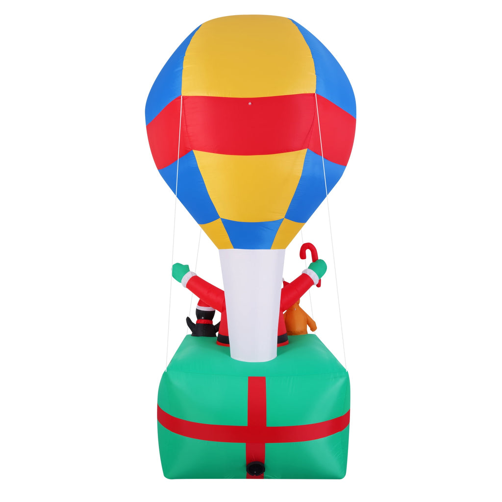 Yexmas 9FT Inflatable Christmas Santa Claus in Hot Air Balloon,Outdoor Holiday Decoration with LED Lights for Yard Lawn Garden